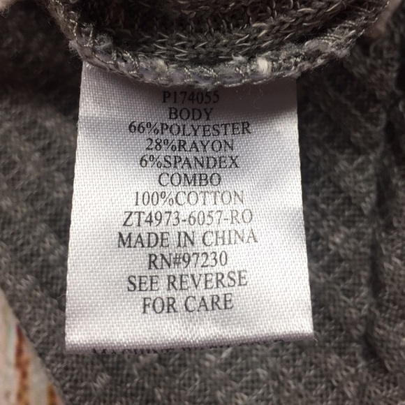 [Almost Famous] Gray Textured Shirt w White Lace - Picture 7 of 8